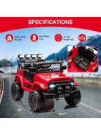HAUSPROFI 12V Kids Electric Car, With Remote Control,Seat Belt,LED Lights,ATV 4 Wheels,Bluetooth Speaker,3-Speeds,Suspension, for 3+ Years