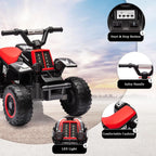 6V Kids Ride on Car Electric Quad ATV with Forward/Reverse Gear, Music and Horn Battery Powered Electric Vehicle for 3+ years