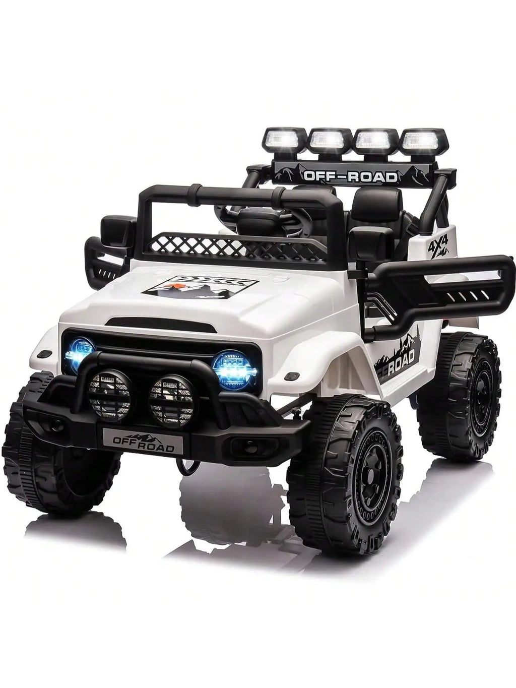 HAUSPROFI 12V Kids Electric Car, With Remote Control,Seat Belt,LED Lights,ATV 4 Wheels,Bluetooth Speaker,3-Speeds,Suspension, for 3+ Years