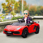 HOMCOM electric car Lamborghini for kids with MP3 red lights