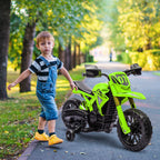Aiyaplay Electric Motorcycle for Children +3 Years Old 12V Battery Motorcycle for Children with Training Wheels Grip Accelerator and Bo