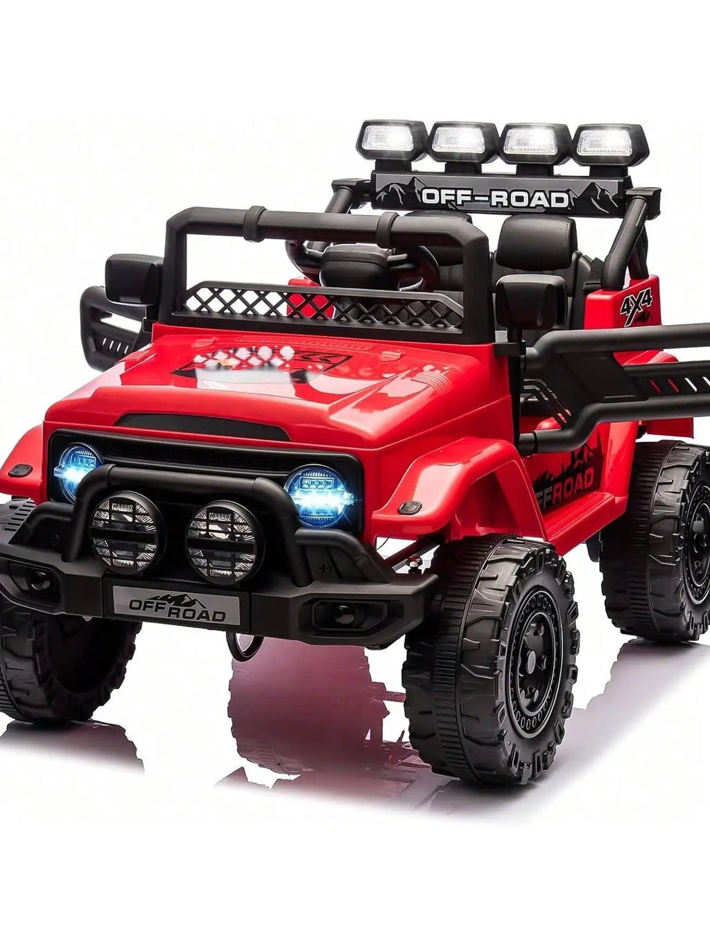 HAUSPROFI 12V Kids Electric Car, With Remote Control,Seat Belt,LED Lights,ATV 4 Wheels,Bluetooth Speaker,3-Speeds,Suspension, for 3+ Years