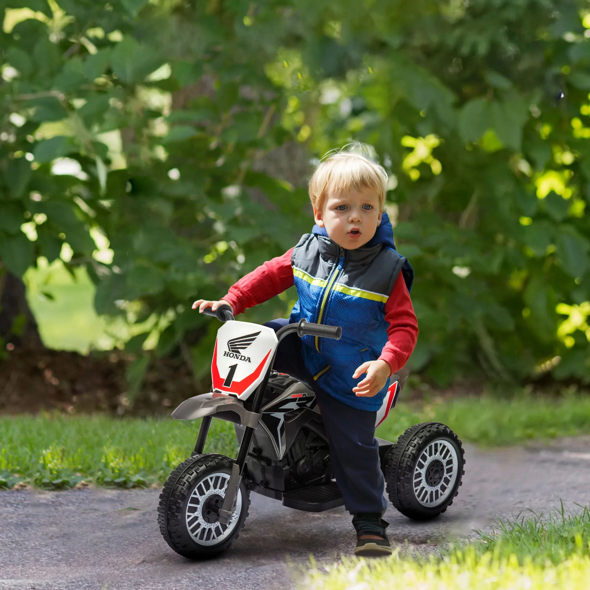 Homcom Children's Electric Motorcycle with Licensed Honda Crf450Rl 71X40.5X43.5Cm Gray