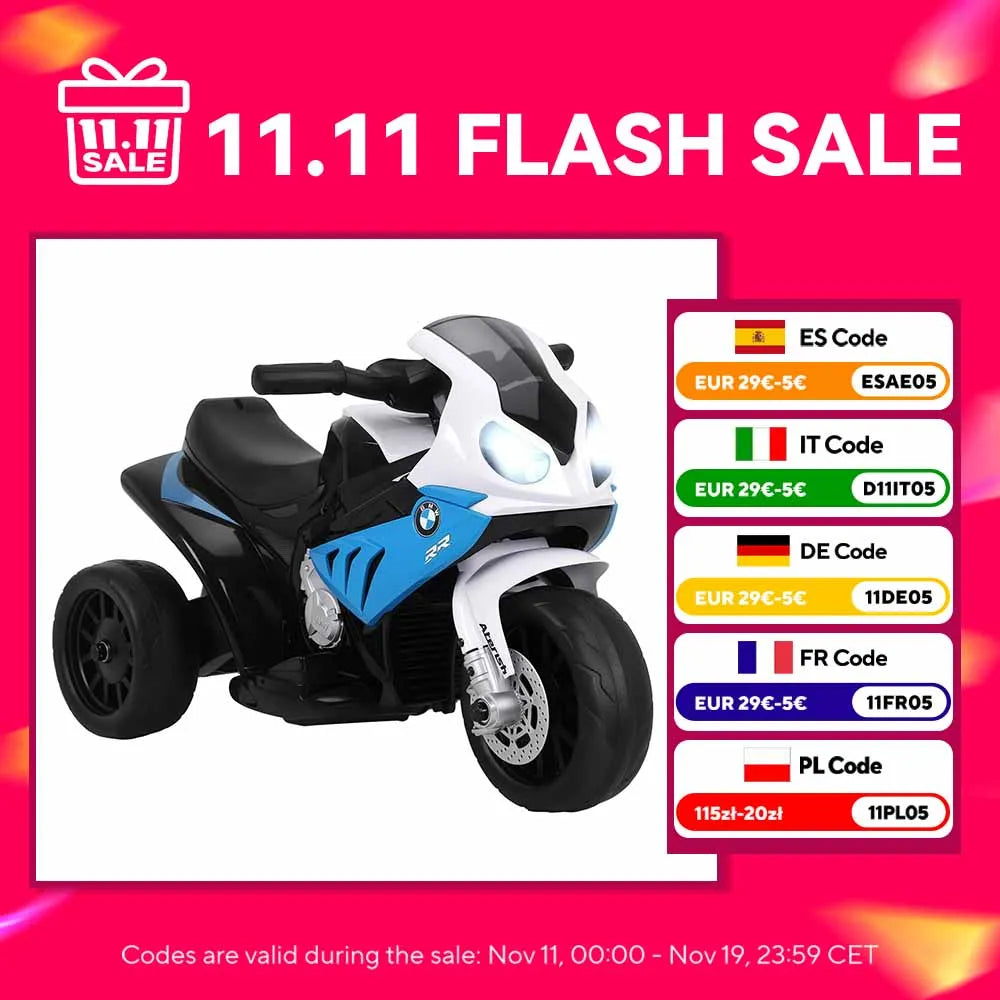 Homcom Electric Motorcycle for Children 18-36 Months 66X37X44 cm Blue