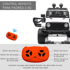 Homcom Licensed Electric Car for Children +3 Years 2 Motors Remote Control 100X65X72 cm