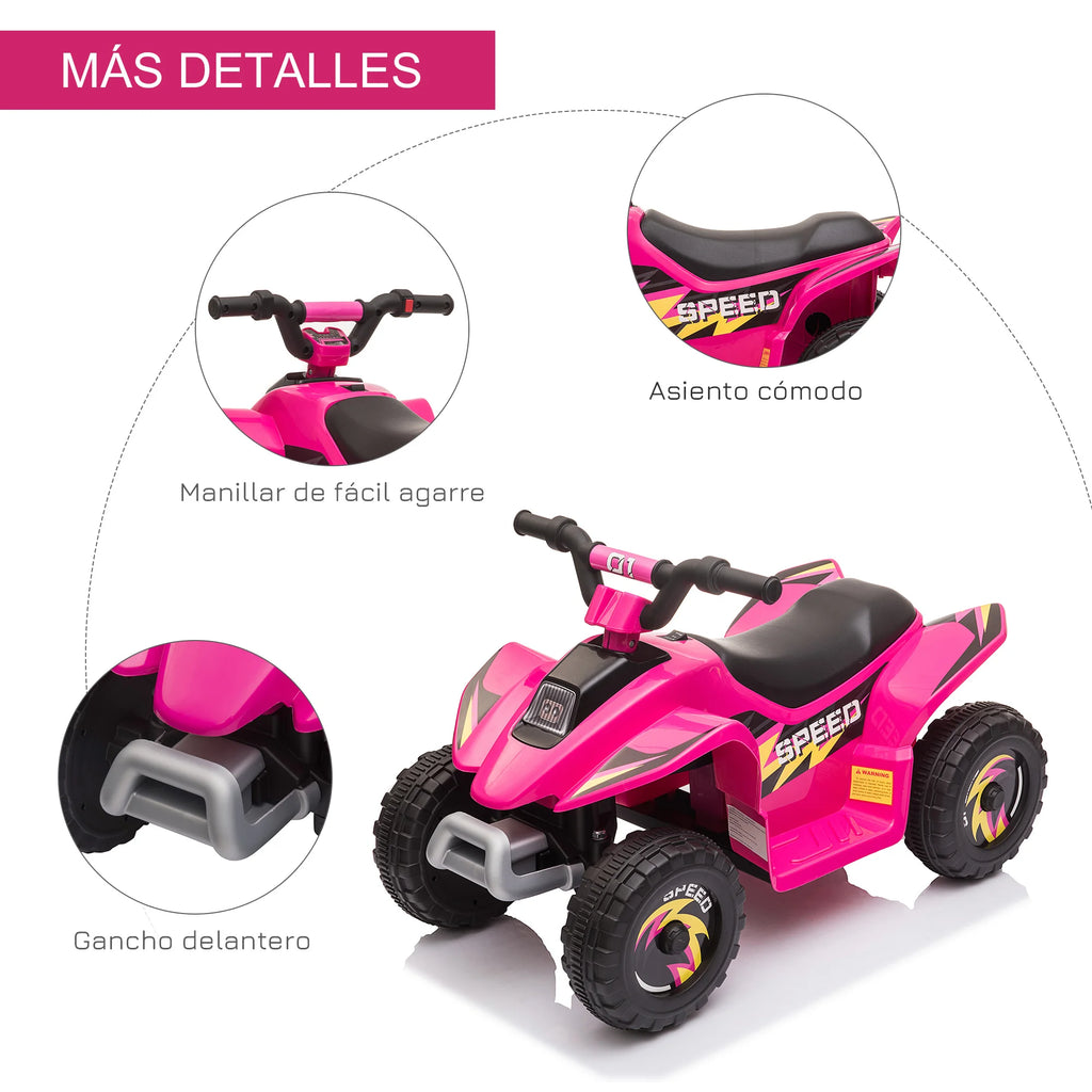 Homcom Electric Quad for Children 18-36 Months 6V Forward Reverse 72X40X45.5Cm