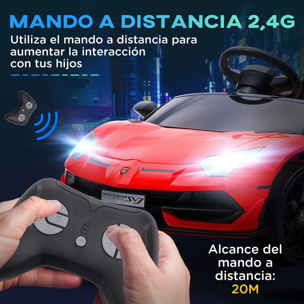 HOMCOM electric car Lamborghini for kids with MP3 red lights