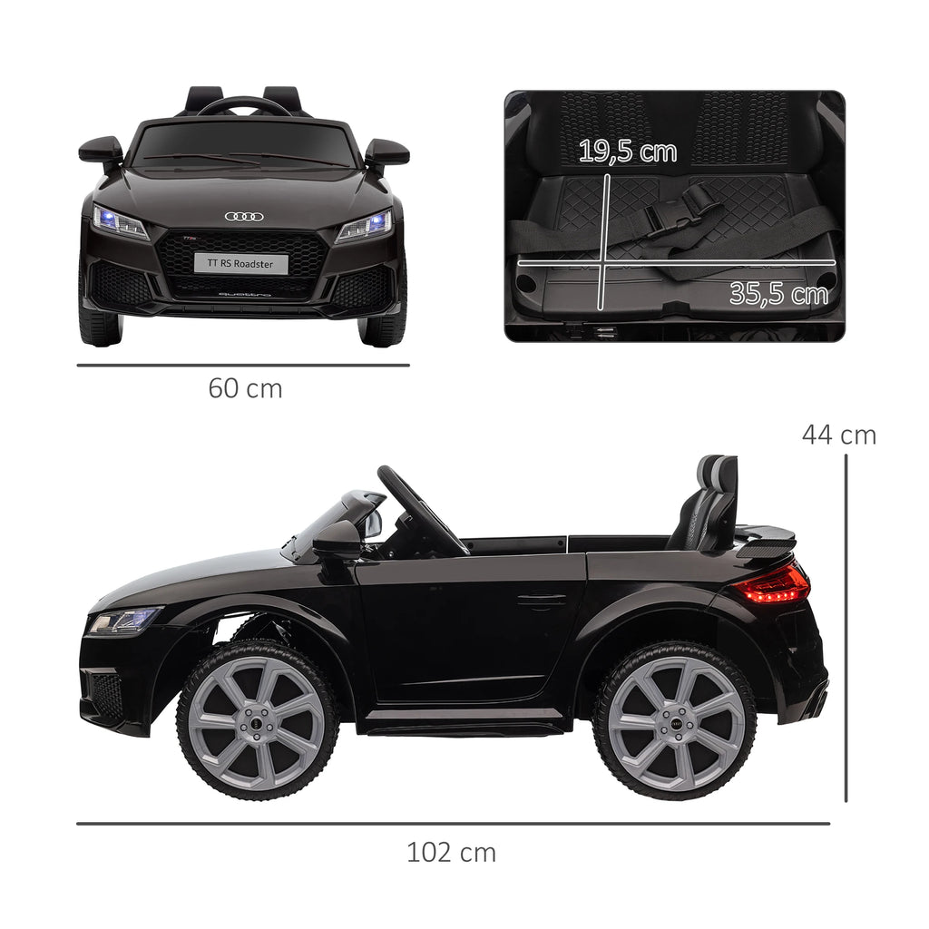 Homcom Electric Car for Children 3+ Years Old Audi Tt Electric Children's Car 12V with Speed 3 Km/H Remote Control 102X60X44 cm