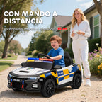 Aiyaplay Electric Police Car for Children +3 Years Old 12V with 2.4g Remote Control Lights Siren Music