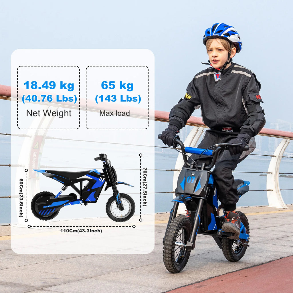 EVERCROSS TECH Children's Electric Motorbike EV12M-300W Motor, Max Speed 25 km/h, Range 15 km, 12-Inch Tires