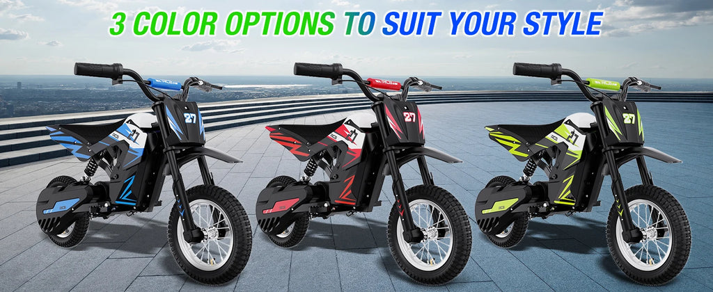 RCB R9X Kids Electric Motorcycle, 3 Adjustable Speeds, 36V 5.2Ah 300W Motor, 15km Range, 25km/h Max Speed, 12" Tires, Safe & Comfortable Design, Children Electric Motorcycle, Ideal Electric Motorcycle Gift for Kids