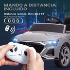 Aiyaplay Electric Car for Children Audi Q8 Etron Sportback with License Remote Control Headlights Horn and Music Gray