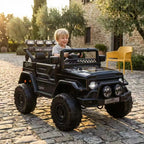 HAUSPROFI 12V Kids Electric Car, With Remote Control,Seat Belt,LED Lights,ATV 4 Wheels,Bluetooth Speaker,3-Speeds,Suspension, for 3+ Years