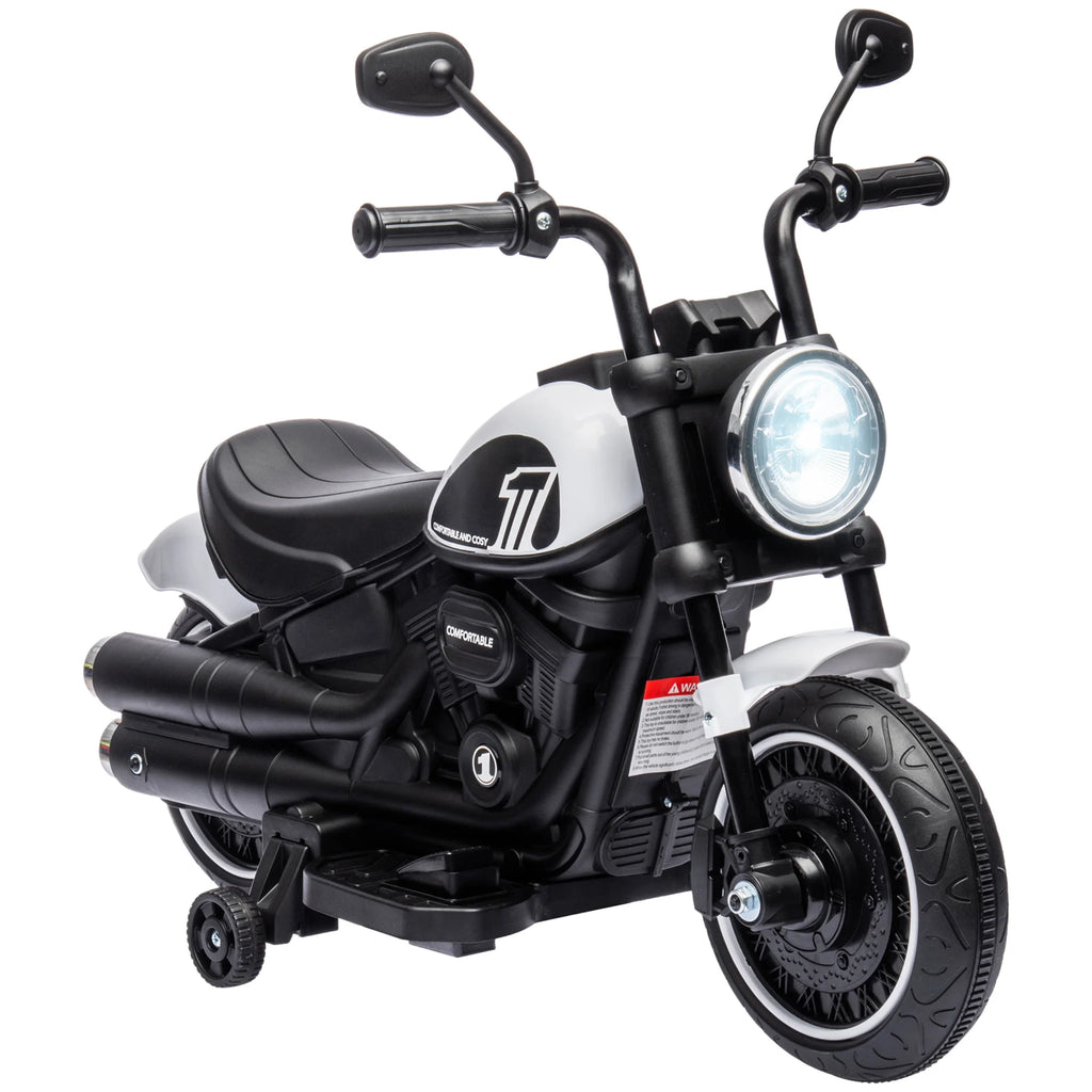 Electric Motorcycle for Children 18-36 Months with 6V Battery Headlight and Detachable Auxiliary Wheels