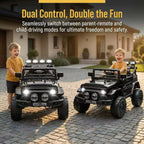 HAUSPROFI 12V Kids Electric Car, With Remote Control,Seat Belt,LED Lights,ATV 4 Wheels,Bluetooth Speaker,3-Speeds,Suspension, for 3+ Years