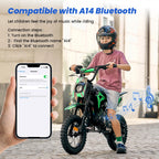 iScooter Electric Dirt Bike for Kids 500W 5.2Ah Electric Motorcycle A14 27km/h Max Speed 14inch Trail Riding Off-Road Motorcycle