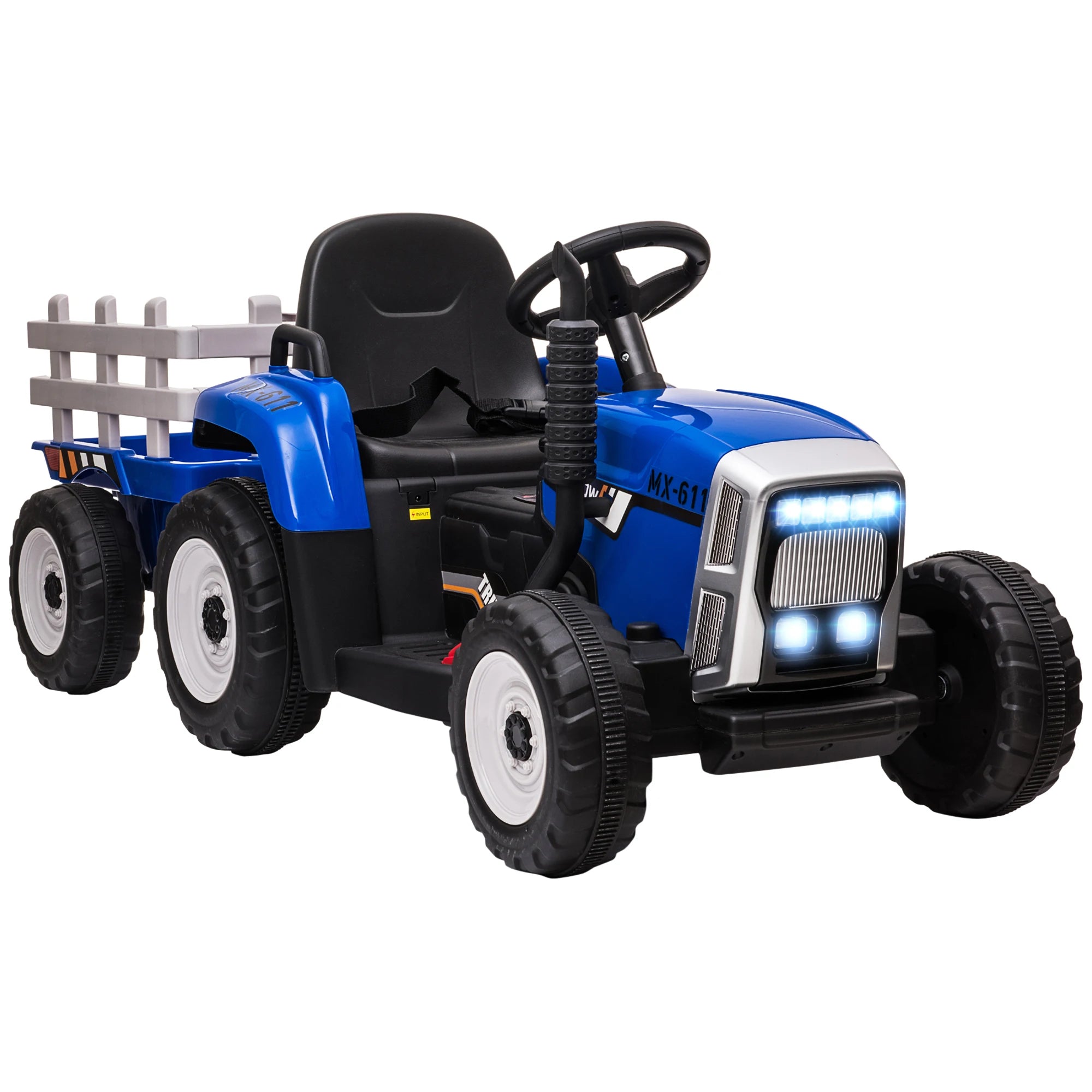 Homcom Electric Tractor with Trailer for Children 3-6 Years 136.5X50X52.5 cm Blue