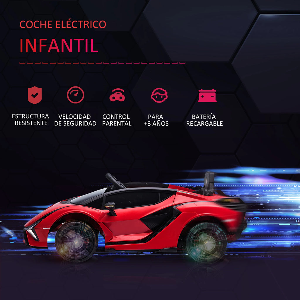Homcom 12V Electric Car for Children +3 Years Lamborghini Sian Remote Control
