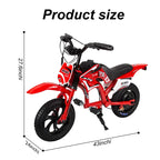 Children's Electric Motorcycle, 200W Electric Cross Bike for Children 12" Tires 16km/h Max Speed 12km Range LED Headlight LCD Display Double Disc Brake for Age 3-8 Years