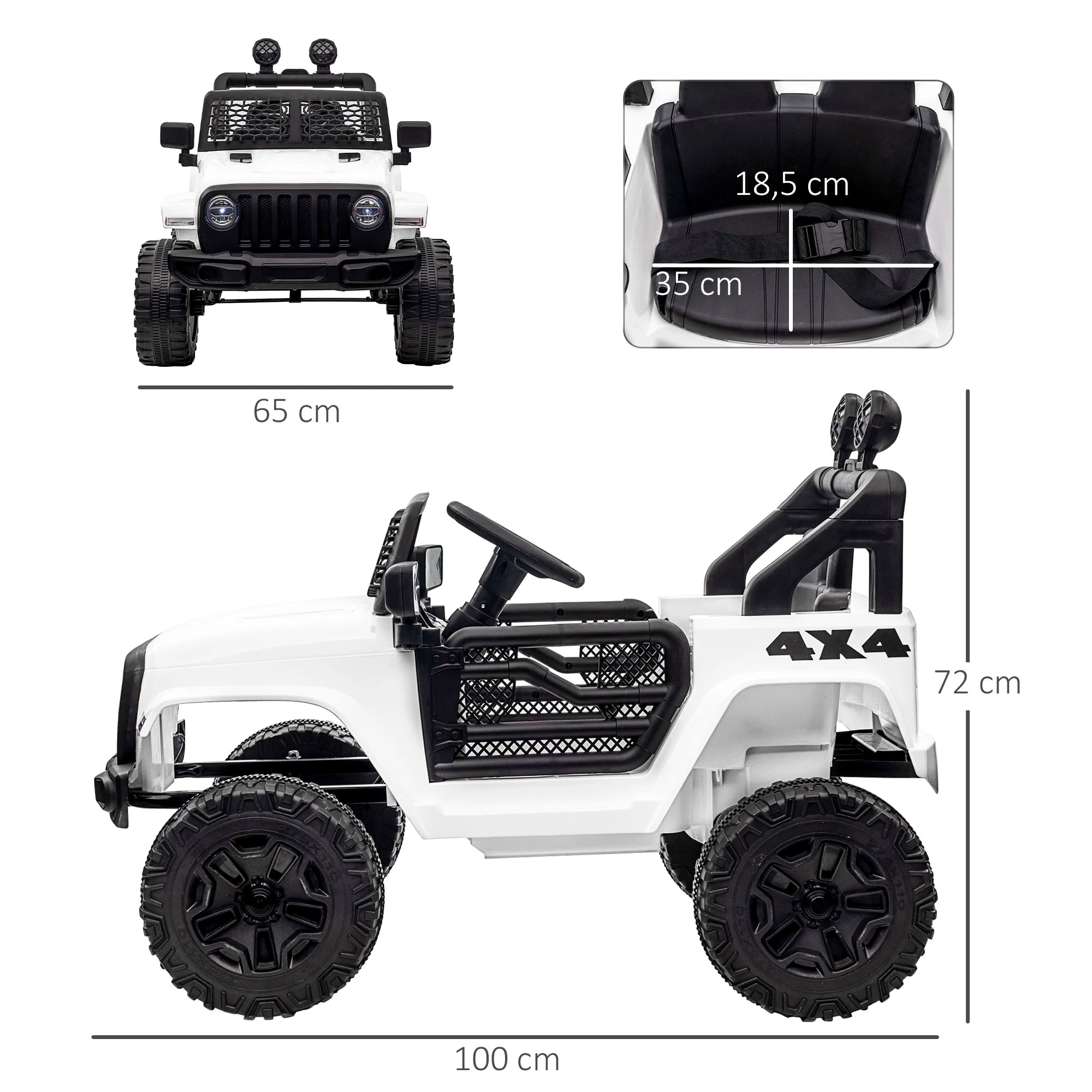 Homcom Licensed Electric Car for Children +3 Years 2 Motors Remote Control 100X65X72 cm