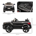Homcom Licensed Electric Car for Children Aged 3-6 Years with 2 Motors and Remote Control 12V 110X68X52 cm Black