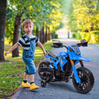 Aiyaplay Electric Motorcycle for Children +3 Years Old 12V Battery Motorcycle for Children with Training Wheels Grip Accelerator and Bo
