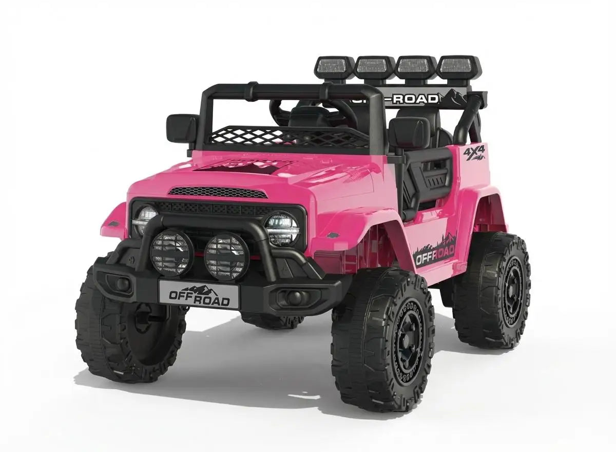 HAUSPROFI 12V Kids Electric Car, With Remote Control,Seat Belt,LED Lights,ATV 4 Wheels,Bluetooth Speaker,3-Speeds,Suspension, for 3+ Years