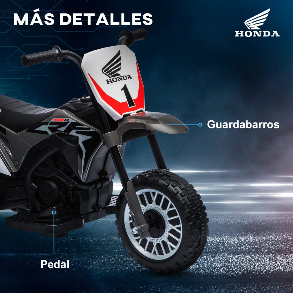 Homcom Children's Electric Motorcycle with Licensed Honda Crf450Rl 71X40.5X43.5Cm Gray