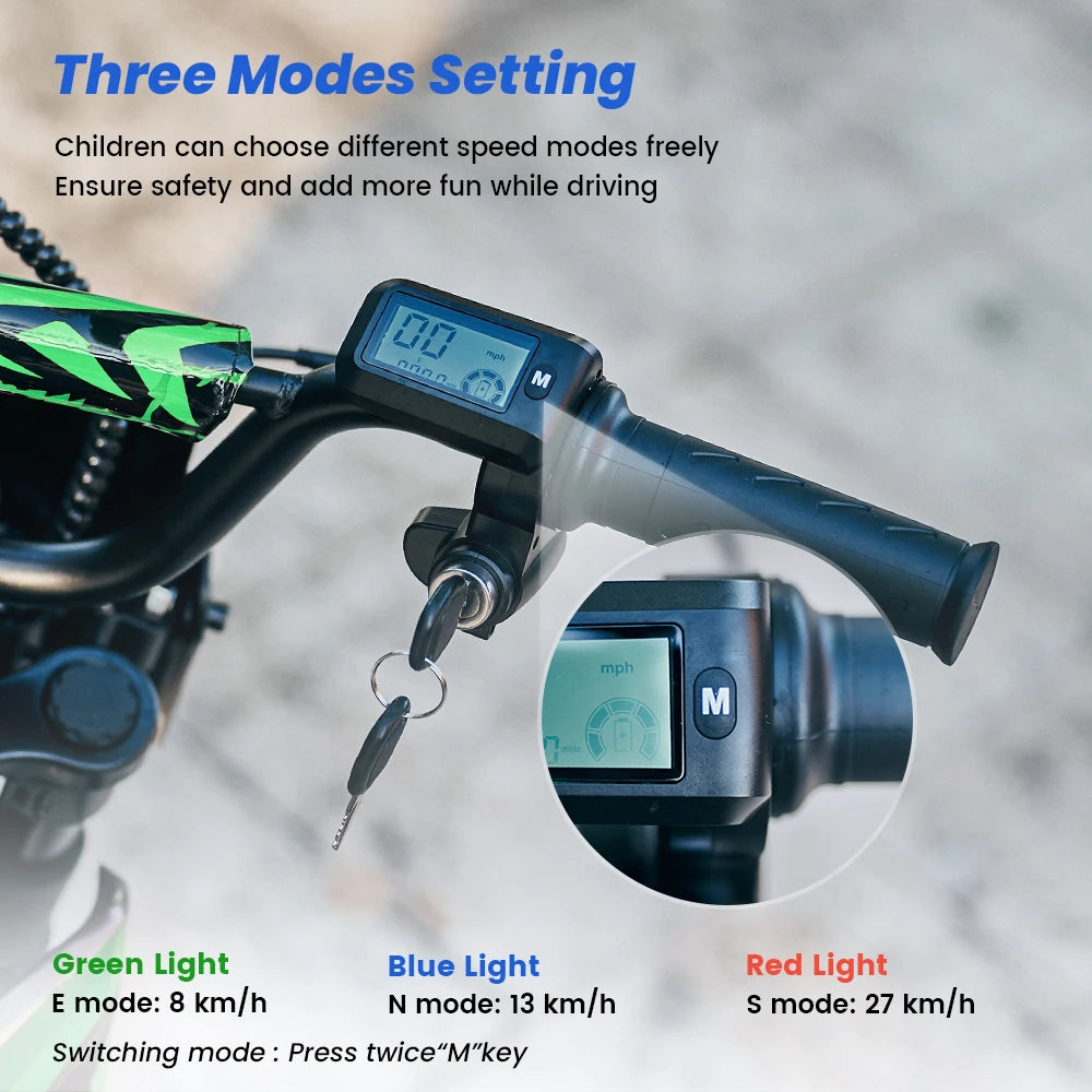 iScooter Electric Dirt Bike for Kids 500W 5.2Ah Electric Motorcycle A14 27km/h Max Speed 14inch Trail Riding Off-Road Motorcycle