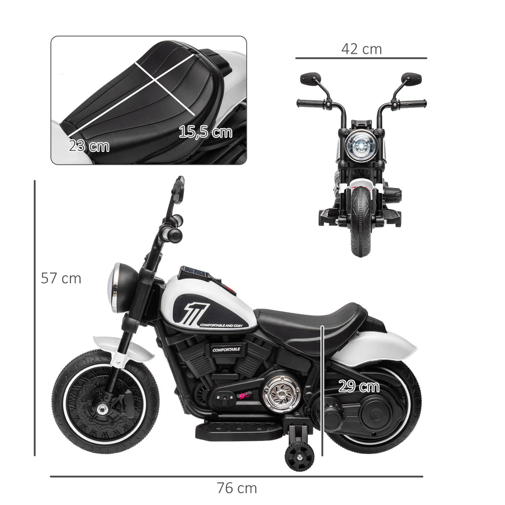 Electric Motorcycle for Children 18-36 Months with 6V Battery Headlight and Detachable Auxiliary Wheels