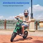 iScooter Electric Dirt Bike for Kids 500W 5.2Ah Electric Motorcycle A14 27km/h Max Speed 14inch Trail Riding Off-Road Motorcycle