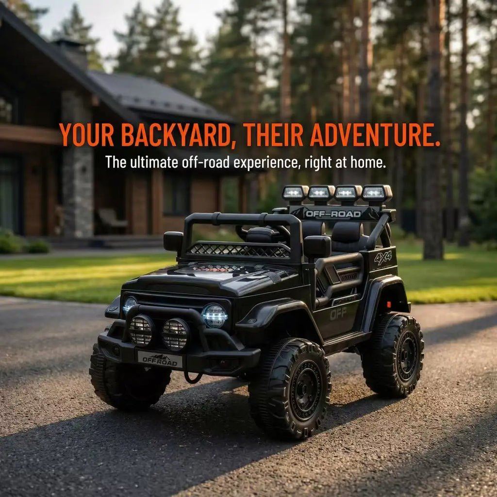 HAUSPROFI 12V Kids Electric Car, With Remote Control,Seat Belt,LED Lights,ATV 4 Wheels,Bluetooth Speaker,3-Speeds,Suspension, for 3+ Years