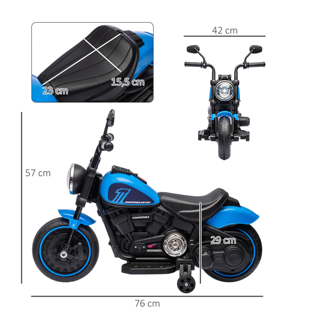 Electric Motorcycle for Children 18-36 Months with 6V Battery Headlight and Detachable Auxiliary Wheels