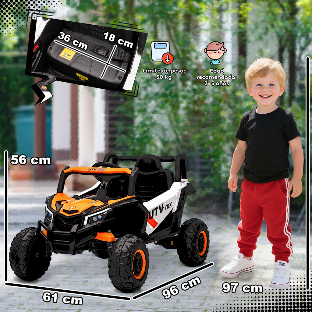 Aiyaplay Electric Car for Children Utv 12V with 2 Motors 2.4g Remote Control Speed up to 7 Km/H Suspension System