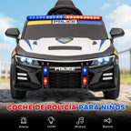 Aiyaplay Electric Police Car for Children +3 Years Old 12V with 2.4g Remote Control Lights Siren Music