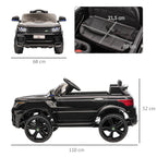 Homcom Licensed Electric Car for Children Aged 3-6 Years with 2 Motors and Remote Control 12V 110X68X52 cm Black