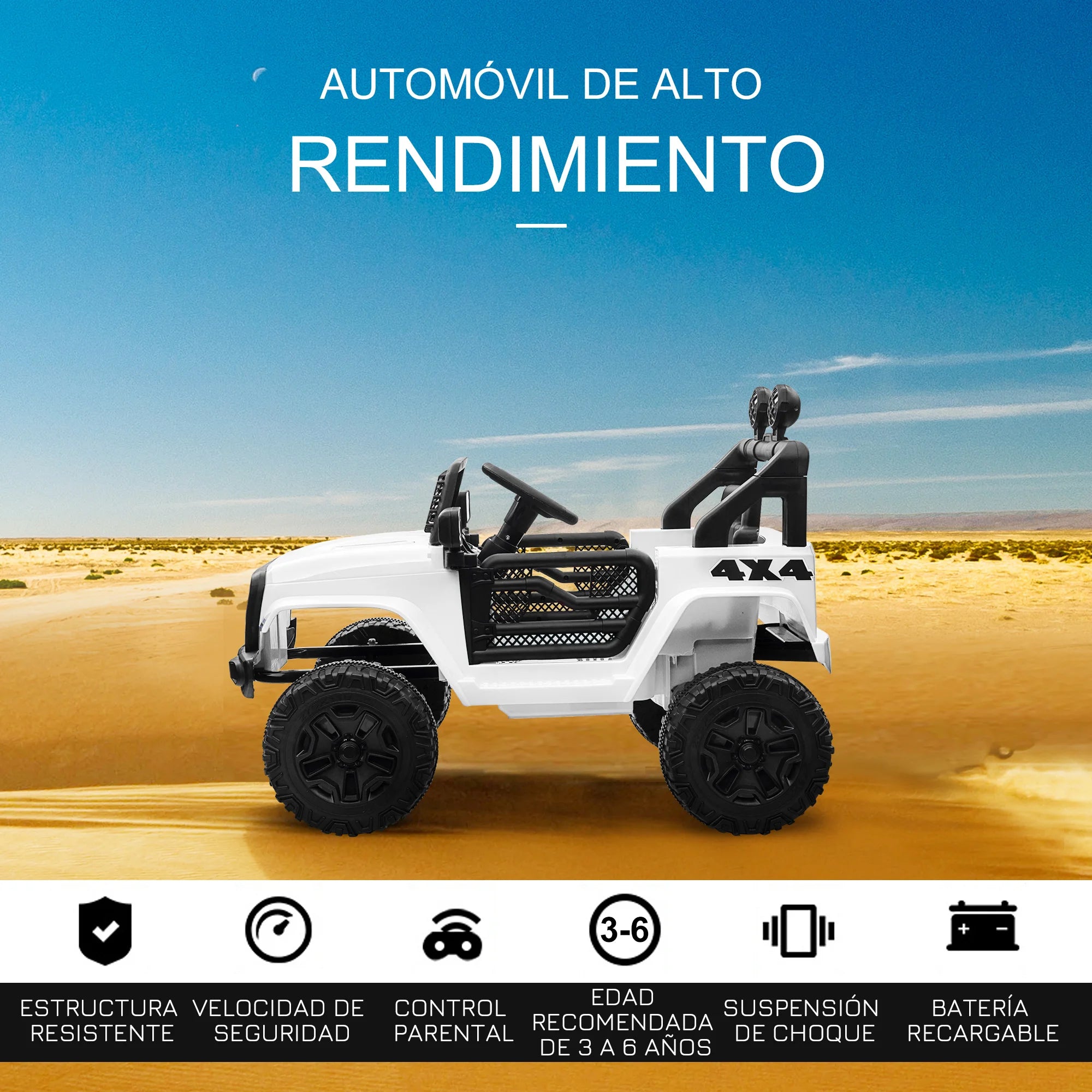 Homcom Licensed Electric Car for Children +3 Years 2 Motors Remote Control 100X65X72 cm
