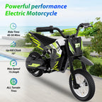 RCB R9X Kids Electric Motorcycle, 3 Adjustable Speeds, 36V 5.2Ah 300W Motor, 15km Range, 25km/h Max Speed, 12" Tires, Safe & Comfortable Design, Children Electric Motorcycle, Ideal Electric Motorcycle Gift for Kids
