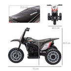 Homcom Children's Electric Motorcycle with Licensed Honda Crf450Rl 71X40.5X43.5Cm Gray