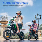 iScooter Electric Dirt Bike for Kids 500W 5.2Ah Electric Motorcycle A14 27km/h Max Speed 14inch Trail Riding Off-Road Motorcycle
