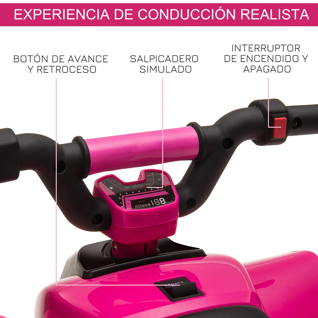 Homcom Electric Quad for Children 18-36 Months 6V Forward Reverse 72X40X45.5Cm