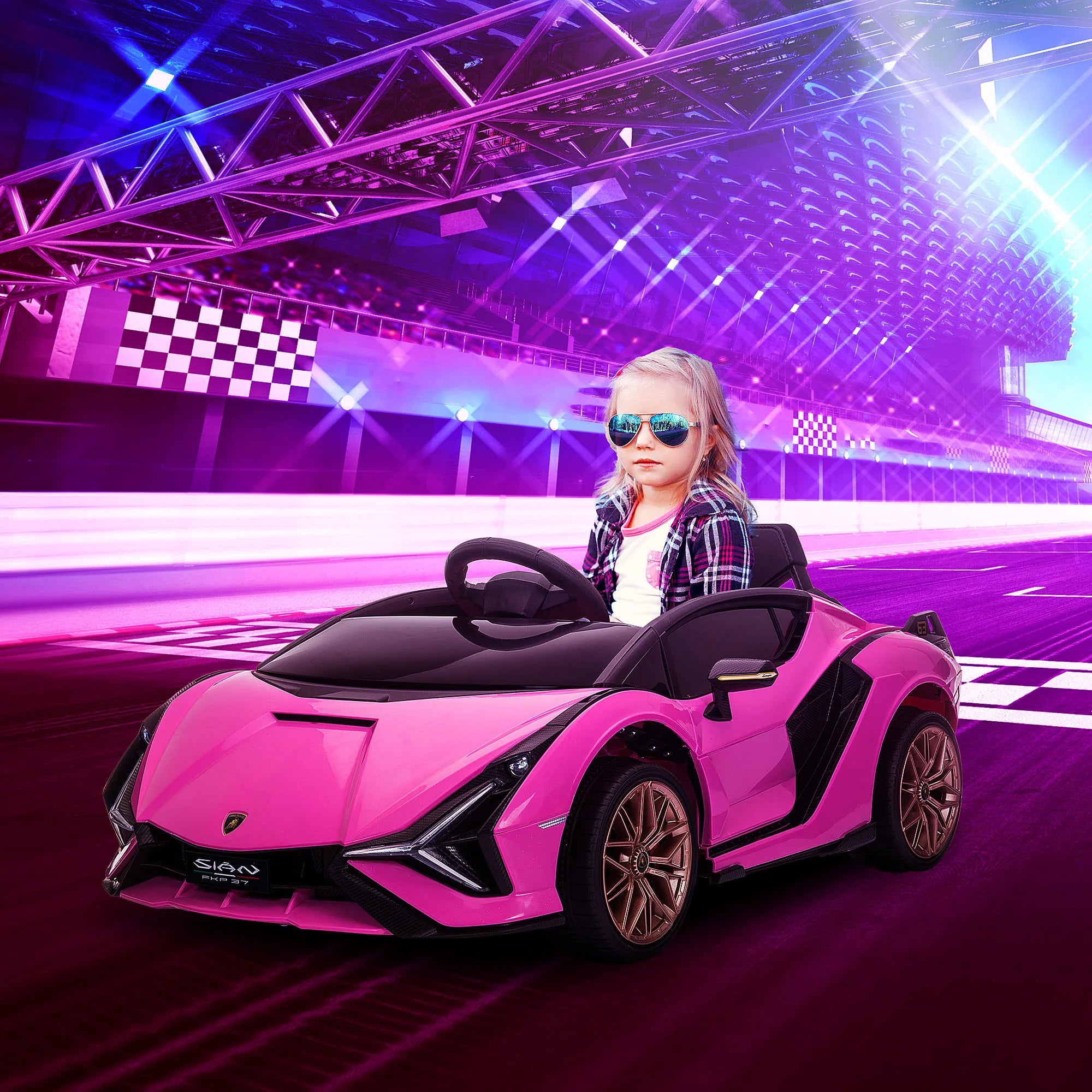 Homcom 12V Electric Car for Children +3 Years Lamborghini Sian Remote Control
