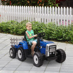 Homcom Electric Tractor with Trailer for Children 3-6 Years 136.5X50X52.5 cm Blue