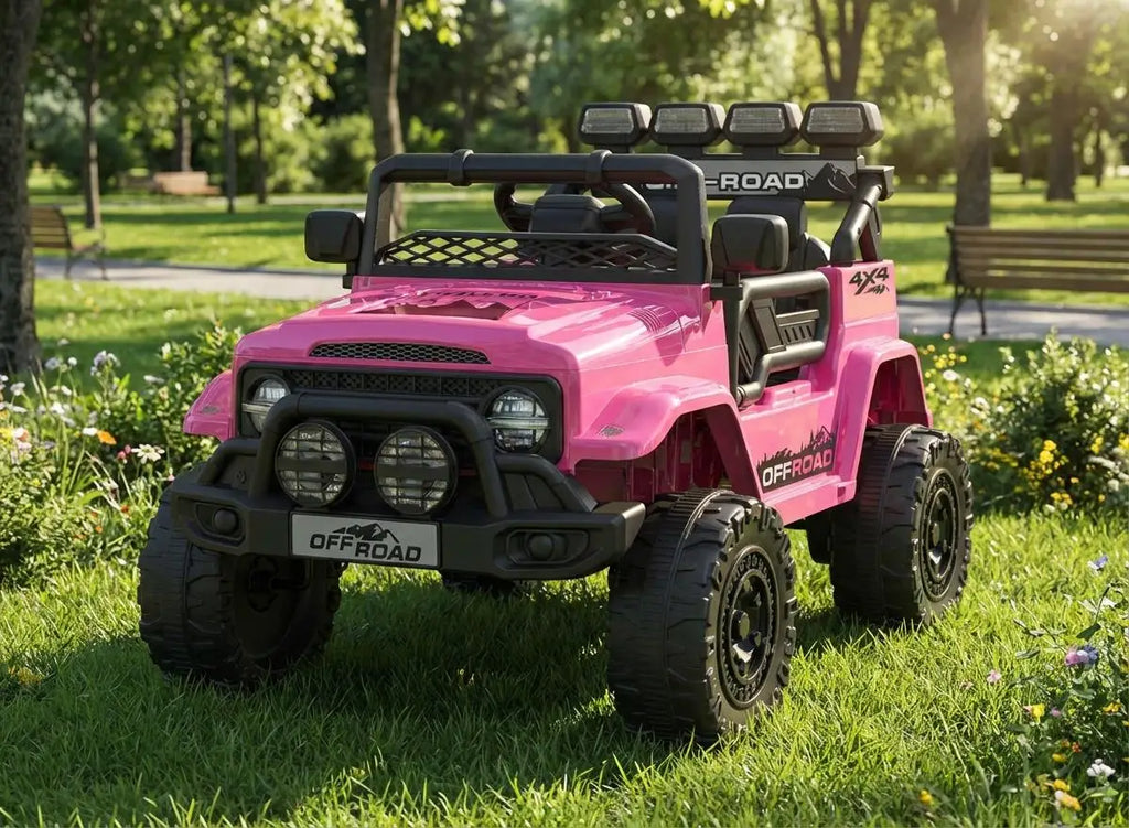 HAUSPROFI 12V Kids Electric Car, With Remote Control,Seat Belt,LED Lights,ATV 4 Wheels,Bluetooth Speaker,3-Speeds,Suspension, for 3+ Years