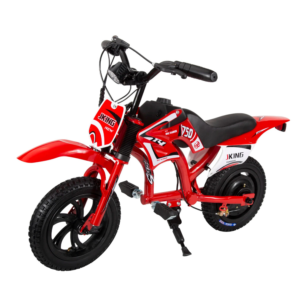 Children's Electric Motorcycle, 200W Electric Cross Bike for Children 12" Tires 16km/h Max Speed 12km Range LED Headlight LCD Display Double Disc Brake for Age 3-8 Years