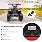 6V Kids Ride on Car Electric Quad ATV with Forward/Reverse Gear, Music and Horn Battery Powered Electric Vehicle for 3+ years