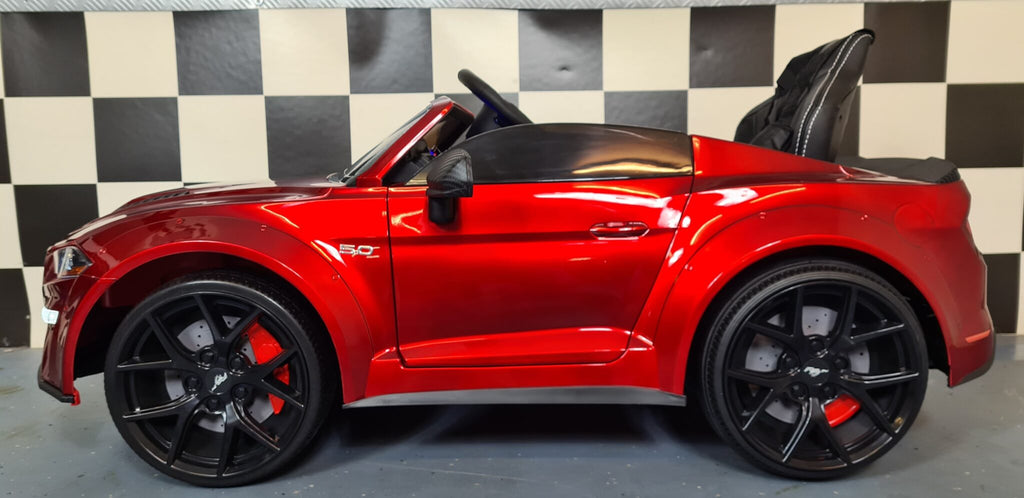 Voiture électrique enfant Ford Mustang 24 V drift et RC rouge métallisé – Urban Rider Pro – vue 4