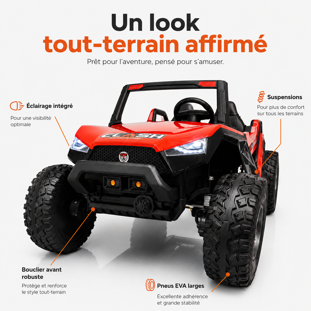 Buggy électrique enfant UTV 24 V – Trail Rider Pro
