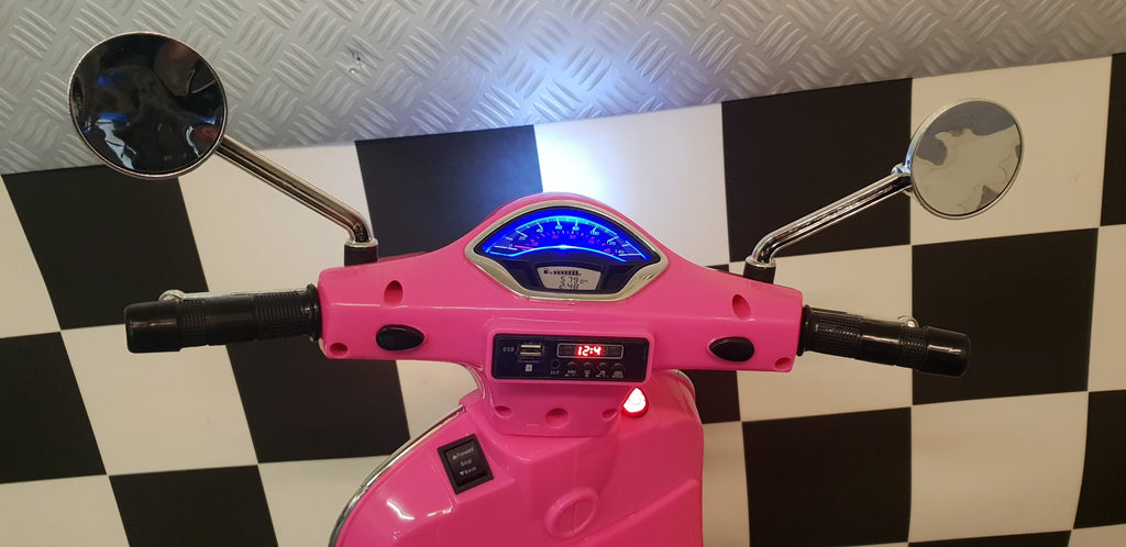 Scooter électrique enfant Vespa GTS rose 12 V avec pare-brise – Street Rider – vue 8