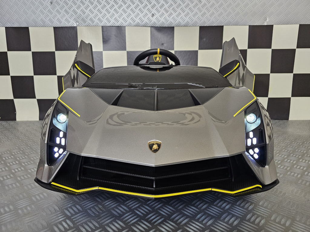 Voiture électrique enfant Lamborghini Auténtica 12 V gris métallisé – Racing Star – vue 3
